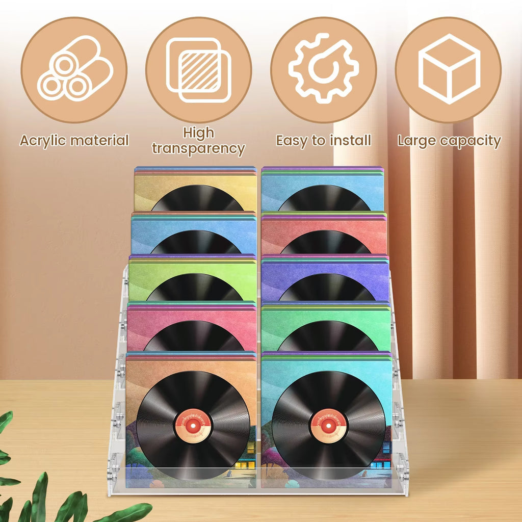 4/5 Tiers Acrylic Shelf Display Stand Transparent Figures Showcase Cosmetic Makeup Perfume Doll CD DVD Blind Box Display Rack