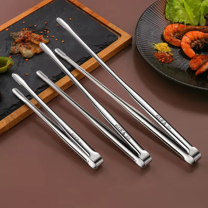 Stainless Steel Barbecue Tongs Japanese Bread Tongs Food Tongs Steak Tongs Lengthened Barbecue Tongs Kitchen Gadgets