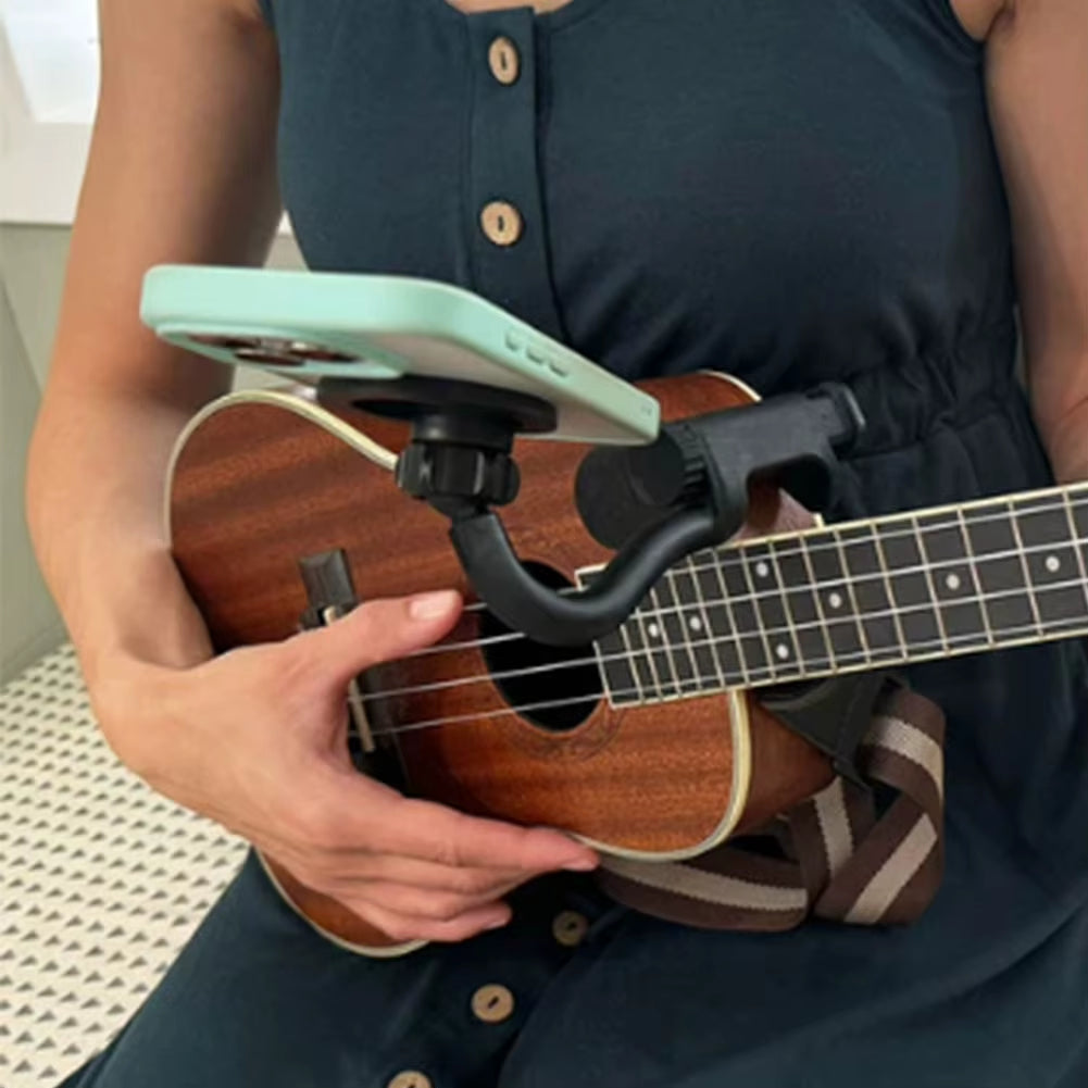 2025 Adjustable Magnetic Guitar Phone Holder Non-Slip Strong Magnetic Musical Instrument Phone Stand Stable Support with Clip
