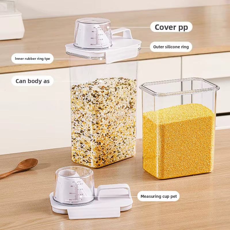 ​​Airtight Food Storage Containers - Premium PP Plastic Canisters for Dry Goods, Grains Kitchen Pantry Organization Sealed Jars​
