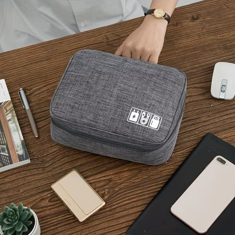 Portable Cable Storage Bag Waterproof Digital Electronic Organizer USB Data Line Charger Plug Storage Bag Travel Cable Organizer