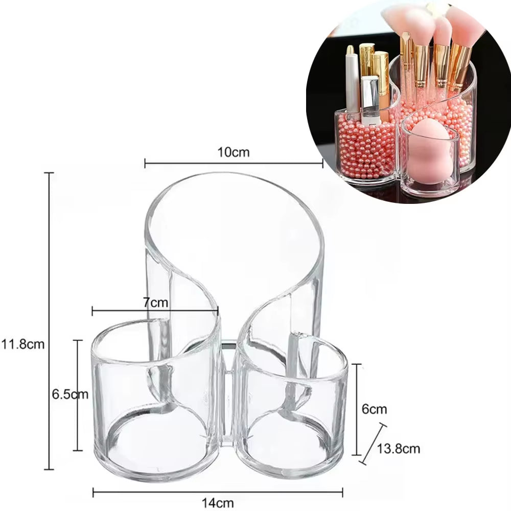 Large 8Girds Makeup Holder Eyeshadow Palette Storage Organizer Cosmetic Case 2In1 Desktop Drawer Storage Box Lipstick Holder