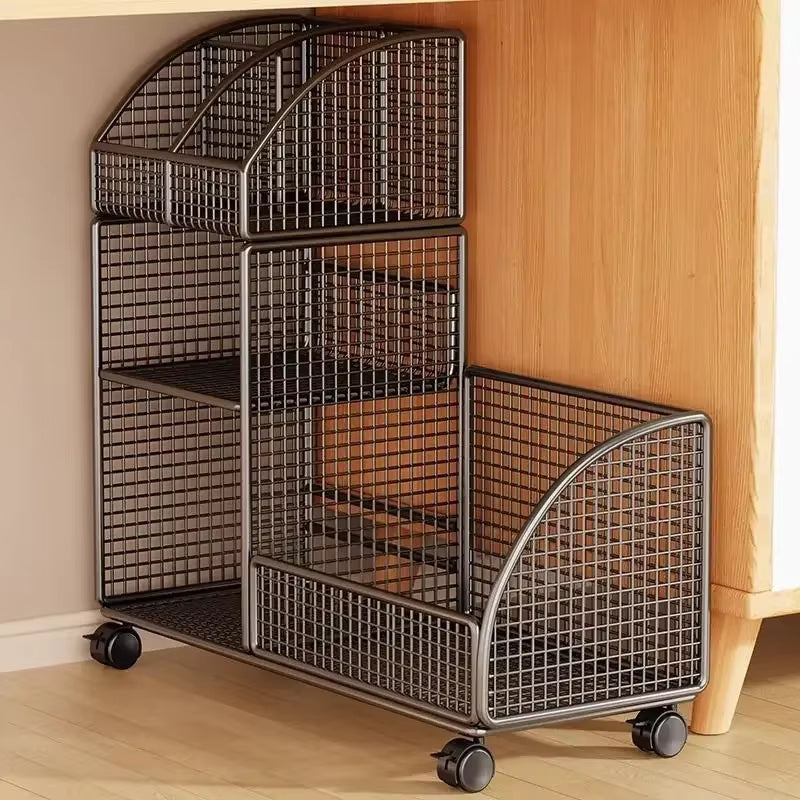 Multi-Layer Organizer Bookcase Mobile Desktop Document Book Storage Rack Large Bookshelf Desk Side Storage Bookcase Organizer