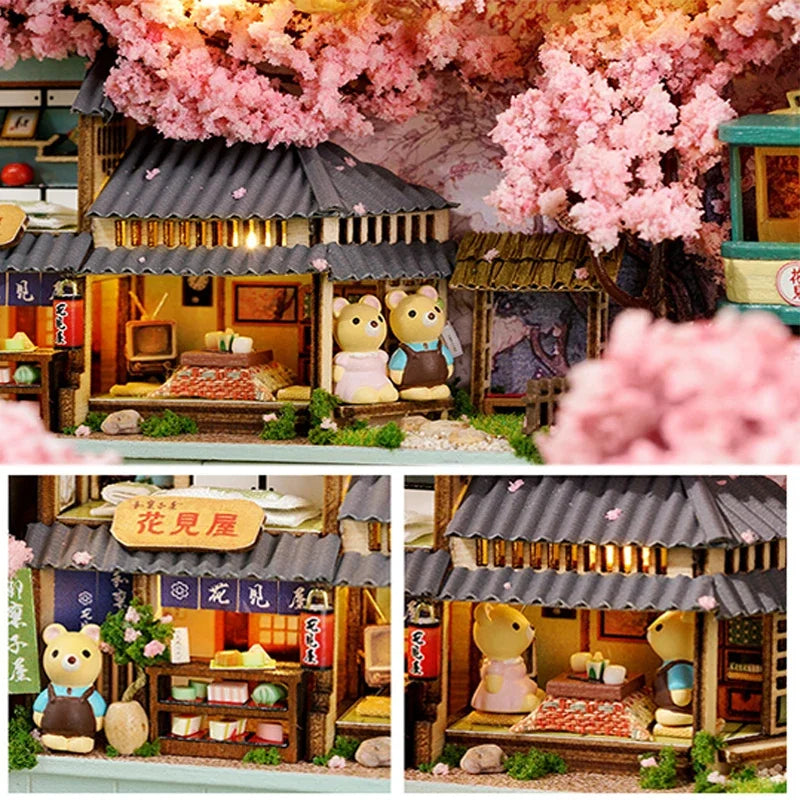 Box Theatre DIY Wooden Dollhouses Miniature Box Cute Doll Houses 3D Puzzle Assemble Building Model Kits Toy for Birthday Gifts
