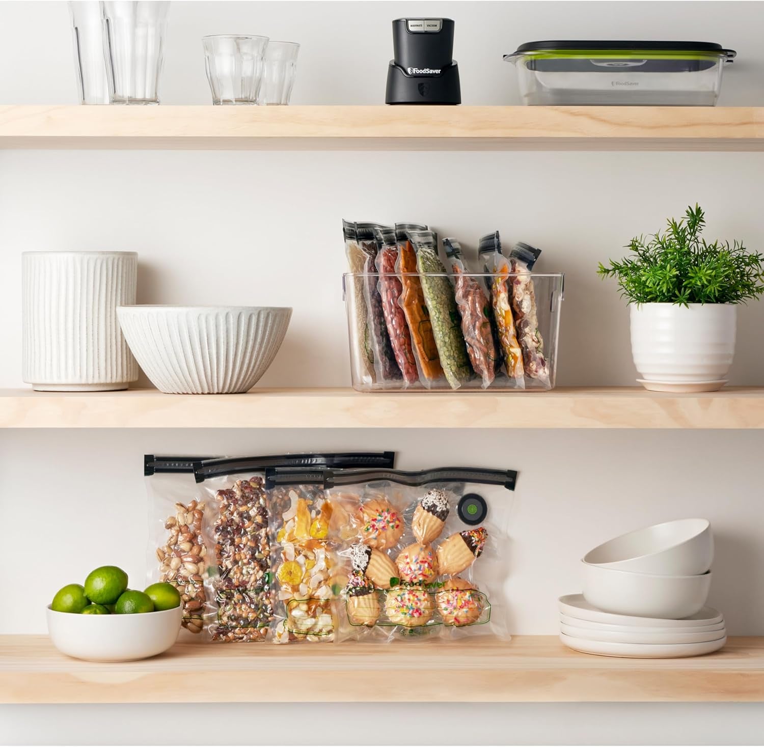 Reusable Vacuum Zipper Bags, Gallon-Size (3.78 L), 8 Pack