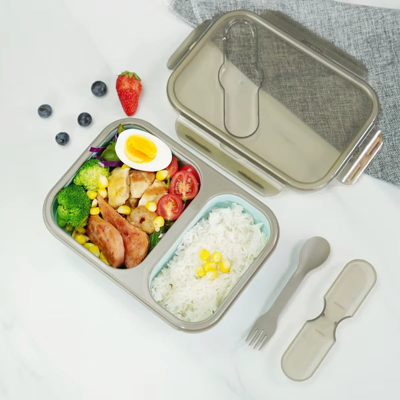 1Pc 700ML+400ML Folding Dividers Silicone Lunch Box Dishwasher Safe Silicone Food Storage Containers Bowl with Lids for Kitchen