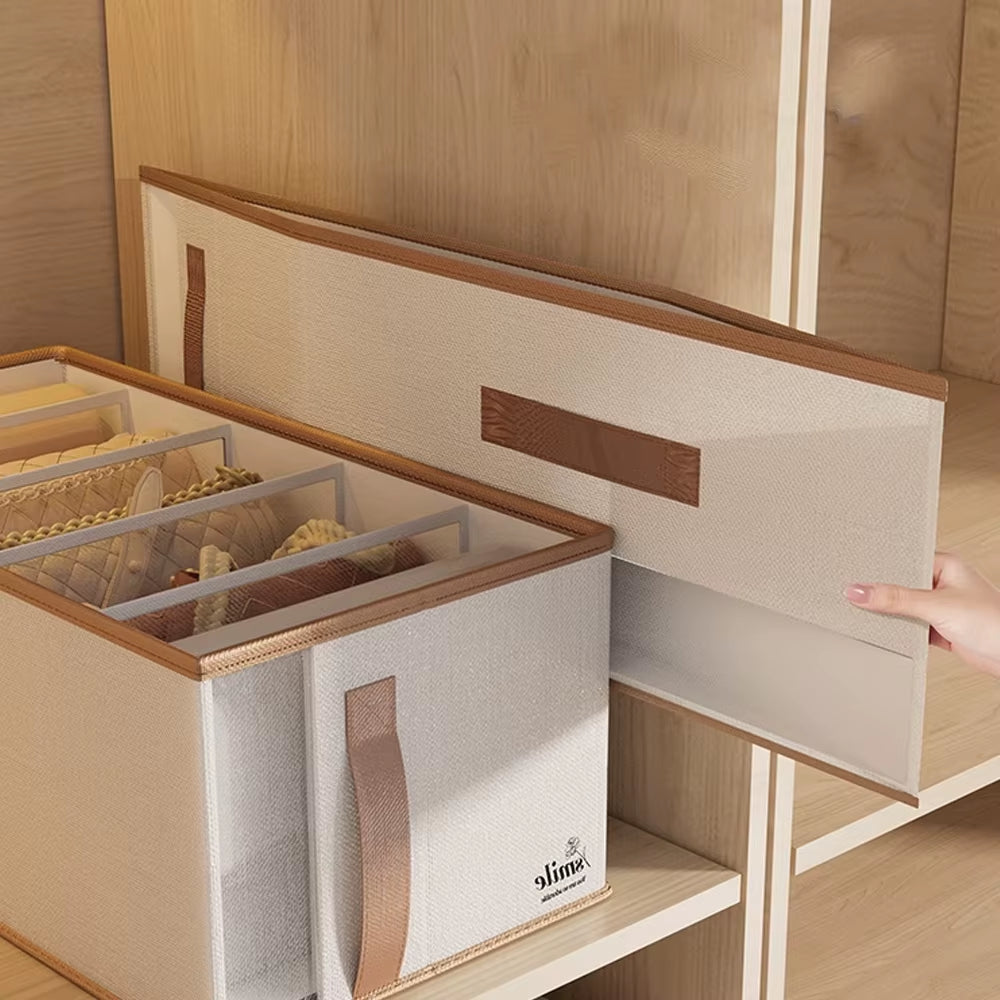 5 Grids Handbag Storage Box Closet Handbag Organizer Wardrobe Clothes Thickened Pants Sweatshirt Shirt Storage Box Compartment