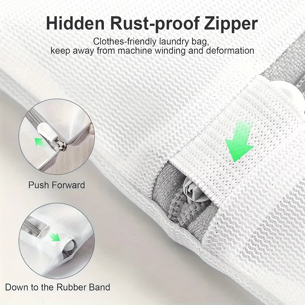 4/3 Pcs Mesh Laundry Bags Set Delicate Lingerie Wash Bags Anti-Deformation Winding College Dormitory Dirty Clothes Storage Bags