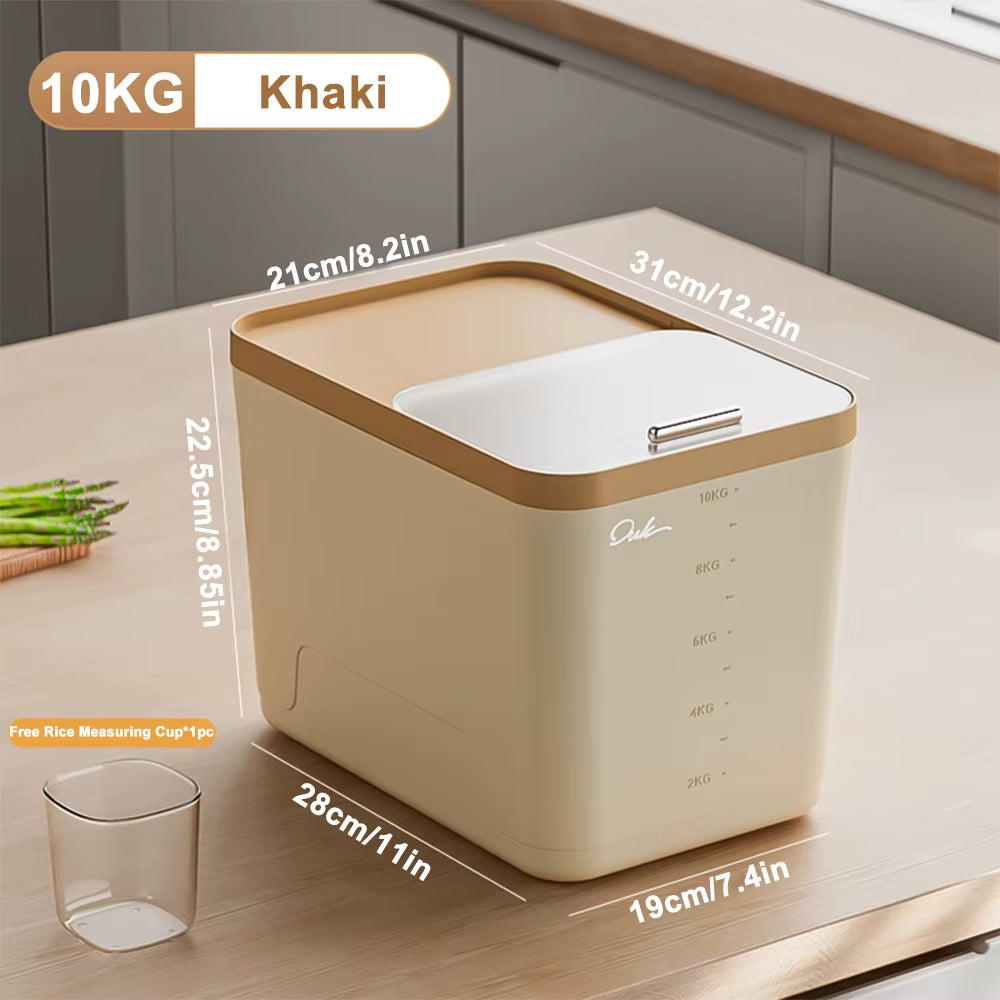 5/10/15KG Rice Storage Box Home with Lid Insect Proof Moisture Proof Rice Box Sealed Jar Kitchen Container Storing Dry Grain