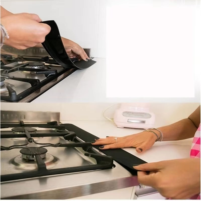 Silicone Kitchen Gap Cover Strip Oil/Dustproof/Waterproof Heat Resistant Seal Gap Filler Home Kitchen Antifouling Protector Pad