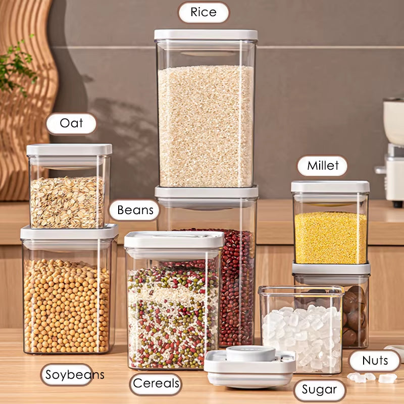 Airtight Pop Food Containers Bpa-Free Stackable Air Tight Pantry Storage Containers Ideal for Storage Cereal Snack Flour Sugar