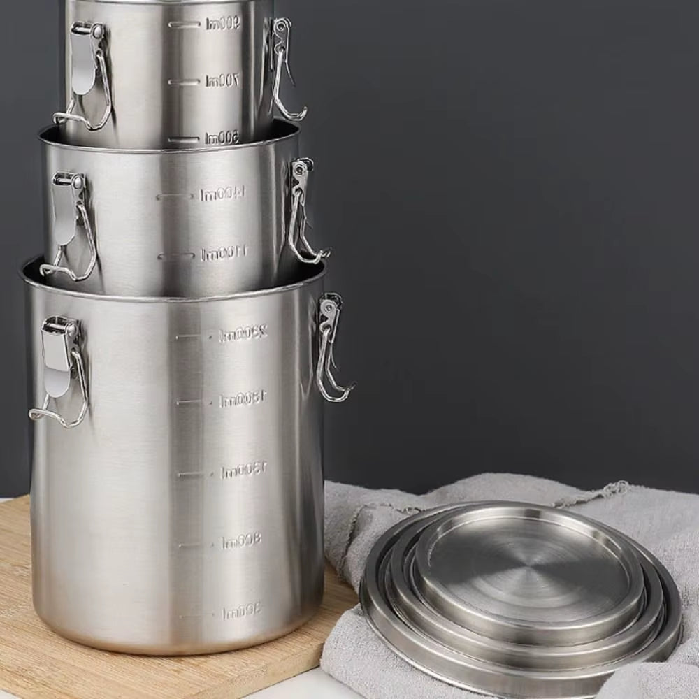 520/1000/1600/2500Ml Stainless Steel Storage Tank Leak-Proof Sealed Food Storage Containers with Scale Airtight