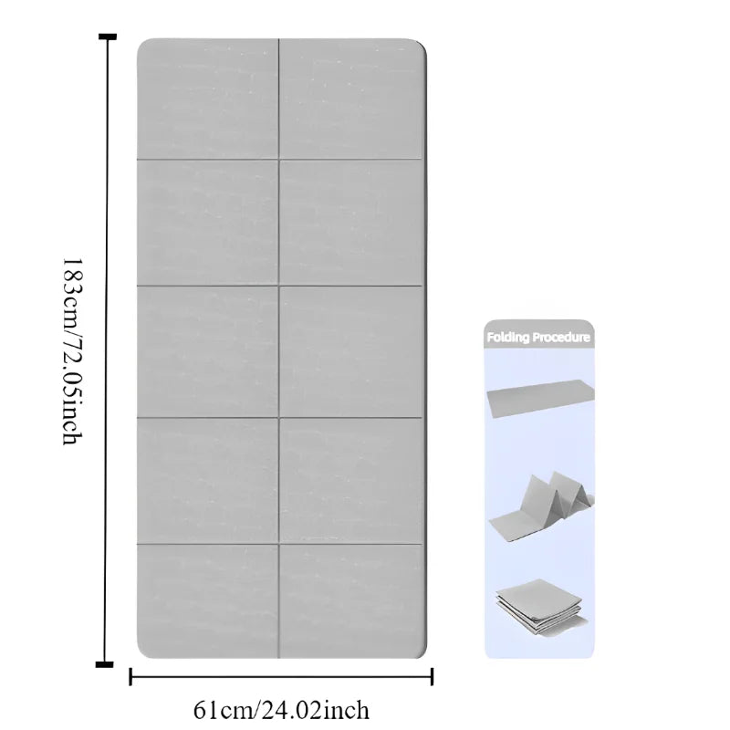 Foldable Yoga Mat Mute Eco Friendly Folding Travel Fitness Exercise Double Sided Non-Slip for Pilates & Floor Workouts Dance