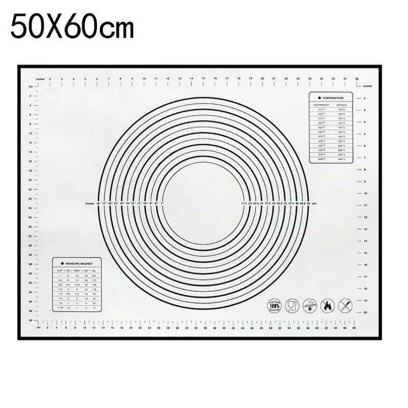 Large Size Silicone Kneading Pad Non-Stick Surface Rolling Dough Mat with Scale Kitchen Cooking Pastry Sheet Oven Liner Bakeware