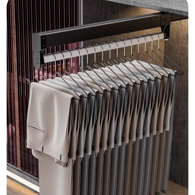 Closet Hanger Wardrobe Top Pull-Out Trouser Rack Household Trouser Slide Storage Multifunctional Telescopic Clothes Rack