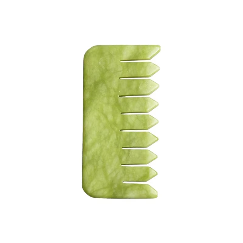 Nature Jade Massage Comb Gua Sha Board Spa Acupuncture Head Care Massager Green Jade Comb Head Massager Beauty Tools