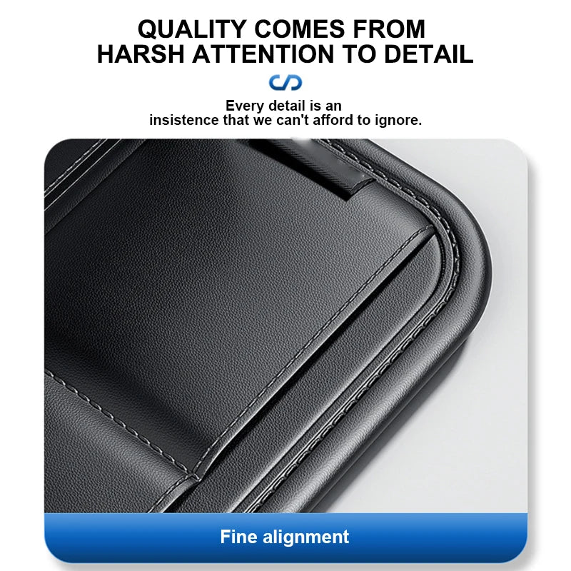 Luxury Car Sun Visor Organizer Universal Visor Panel Storage Bag PU Leahter Multi-Pocket Auto Storage Pouch Glasses Box