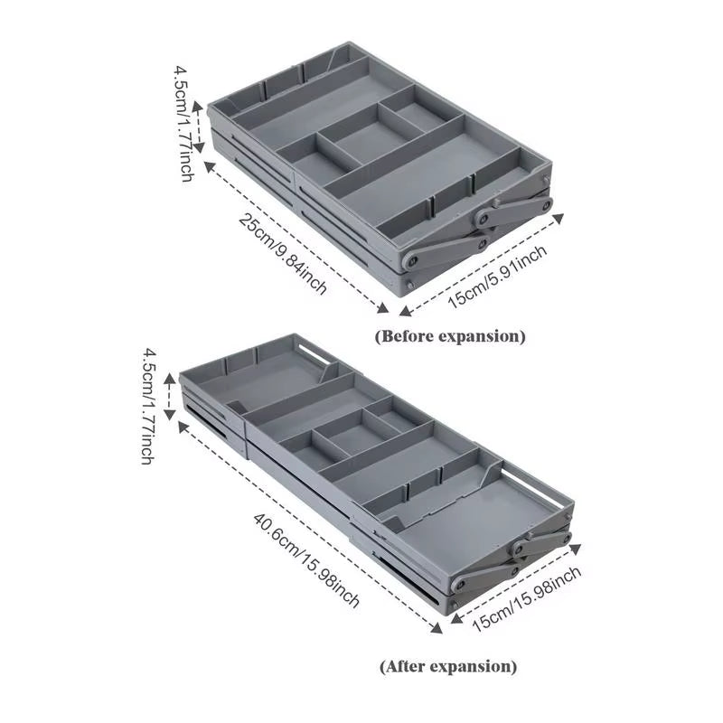 Drawer Organizer Tray 2/3 Tier Storage Expandable Drawer Jewelry Organizer Desktop Organizer Box Compartments for Cosmetics