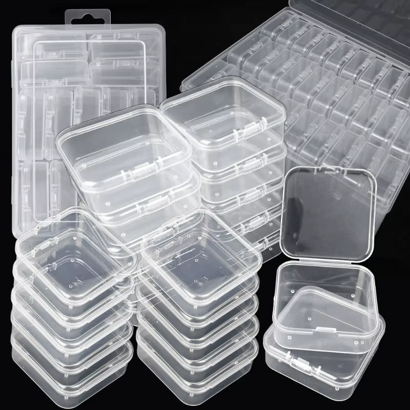 30/14X Clear Rhinestone Boxes Plastic Organizer 5D Nail Art Accessories Containers Art Craft Bead Seed Jewelry Tabletop Storage