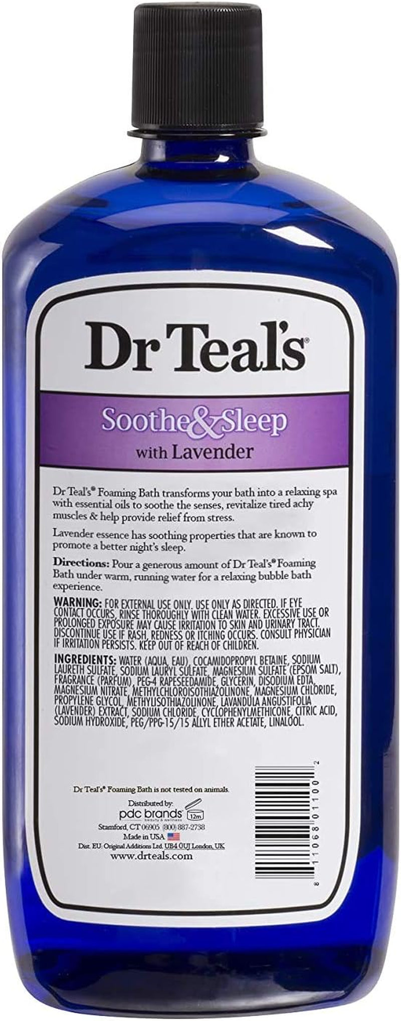 Foaming Bath Variety Gift Set (2 Pack, 34Oz Ea.) - Soothe & Sleep Lavender & Relax & Relief Eucalyptus & Spearmint - Pure Epsom Salt & Essential Oils Alleviate Stress & Clear the Mind