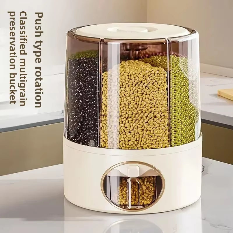 Household Grains Storage Rotary Rice Bucket Insect-Proof and Moisture-Proof Rice Storage Tank Household Sealed Rice Storage Box