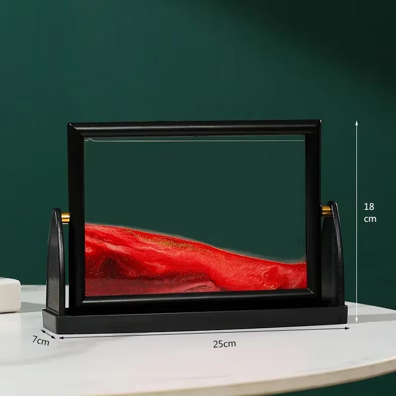 Rotatable Sandscape Moving Sand Art Picture Square Glass 3D in Motion Quicksand Hourglass Creative Flowing Sand Home Decor Gifts
