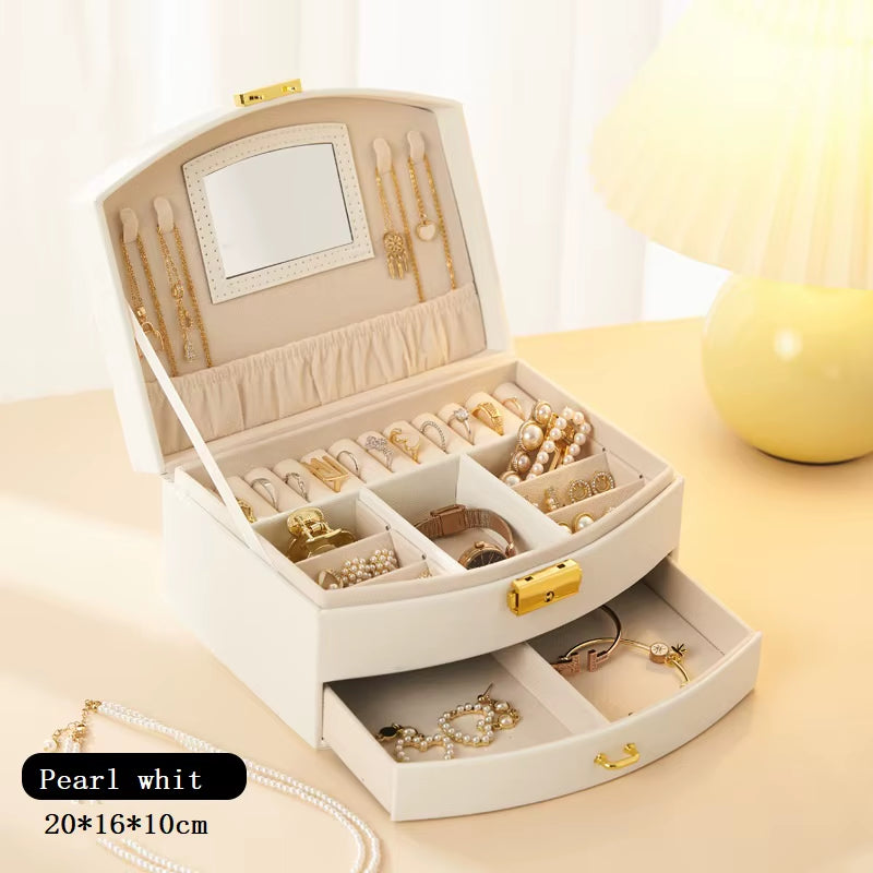 Handheld Luxury Jewelry Box, Multi-Layer Drawer Storage Box, Used for Classifying and Storing Rings, Earrings, Necklaces