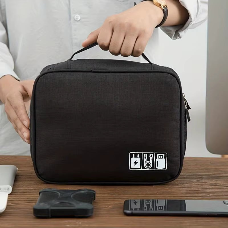 Portable Cable Storage Bag Waterproof Digital Electronic Organizer USB Data Line Charger Plug Storage Bag Travel Cable Organizer