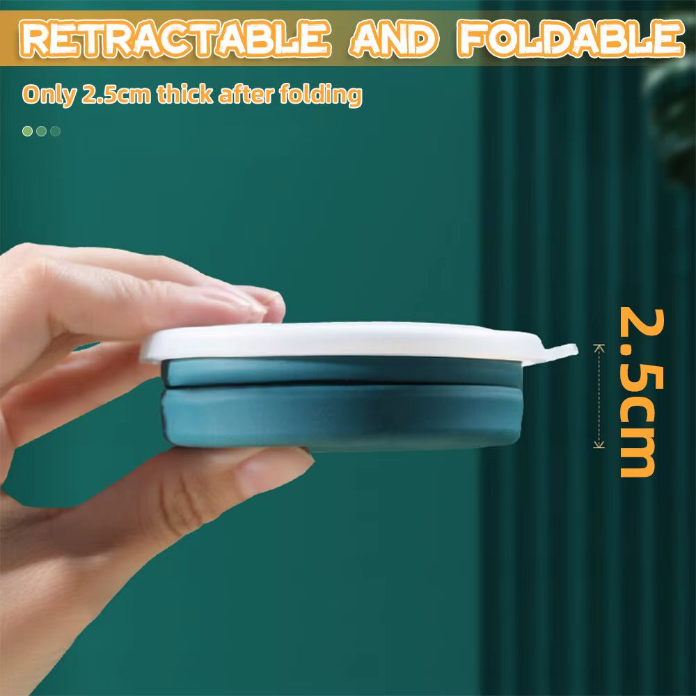 Portable Silicone Foldable Cup with Lanyard Heat Resistant Collapsible Cups Lid Folding Storage Travel Mug for Hot Water