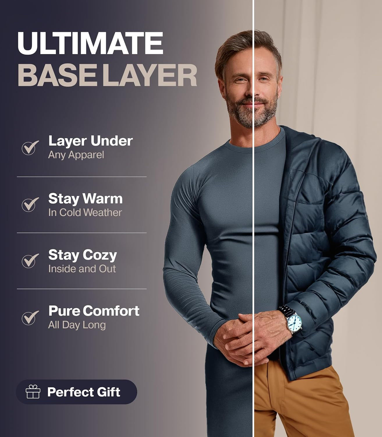 Premium Fleece Lined Long Johns Thermal Underwear Set for Men - Perfect Base Layer for Cold Weather