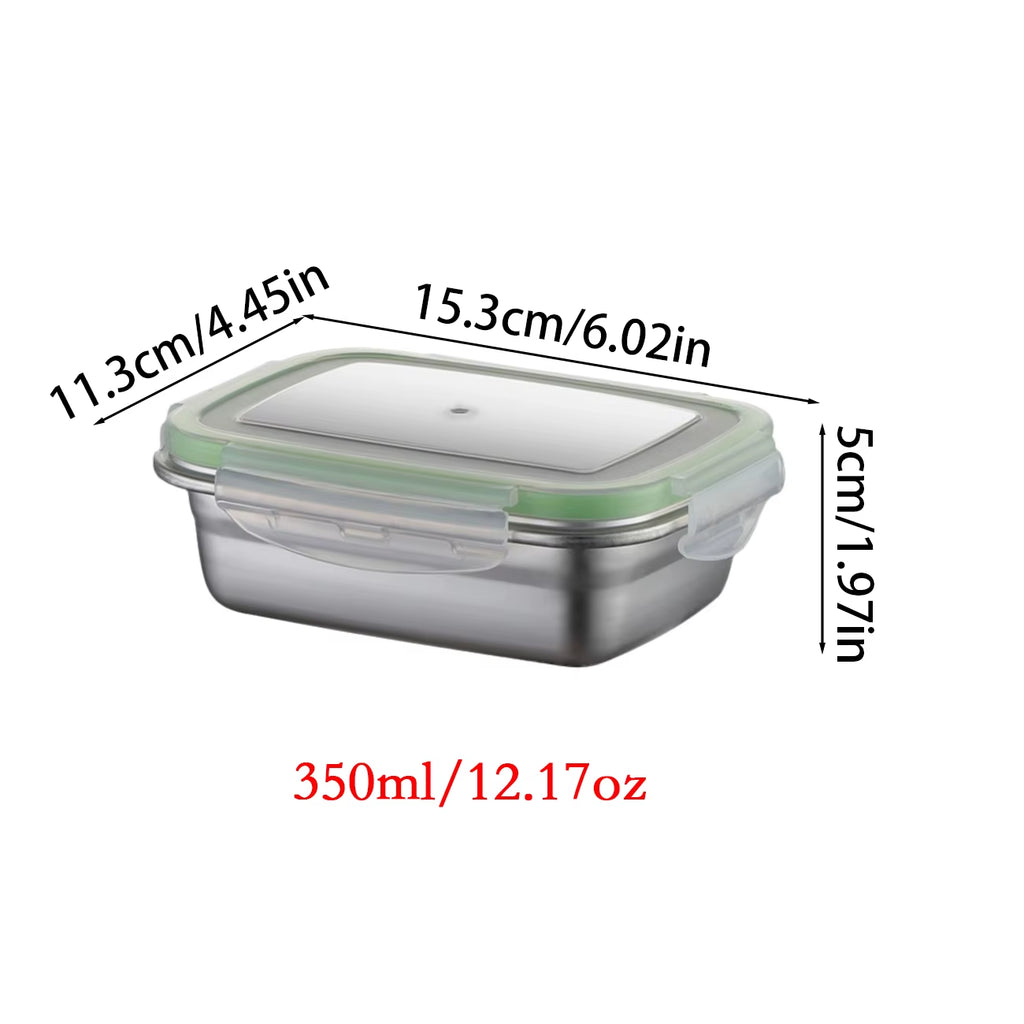 High Quality 304 Stainless Steel Food Storage Container Set, Stackable Lunch Box, Transparent Lid, Home Kitchen, School Office