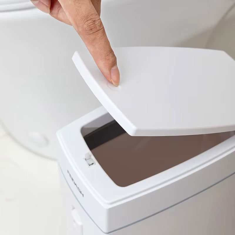 Narrow Bathroom Trash Can with Toilet Brush 4.5L Press-Type Waste Bin Dustbin Kitchen Garbage Bucket Household Cleaning