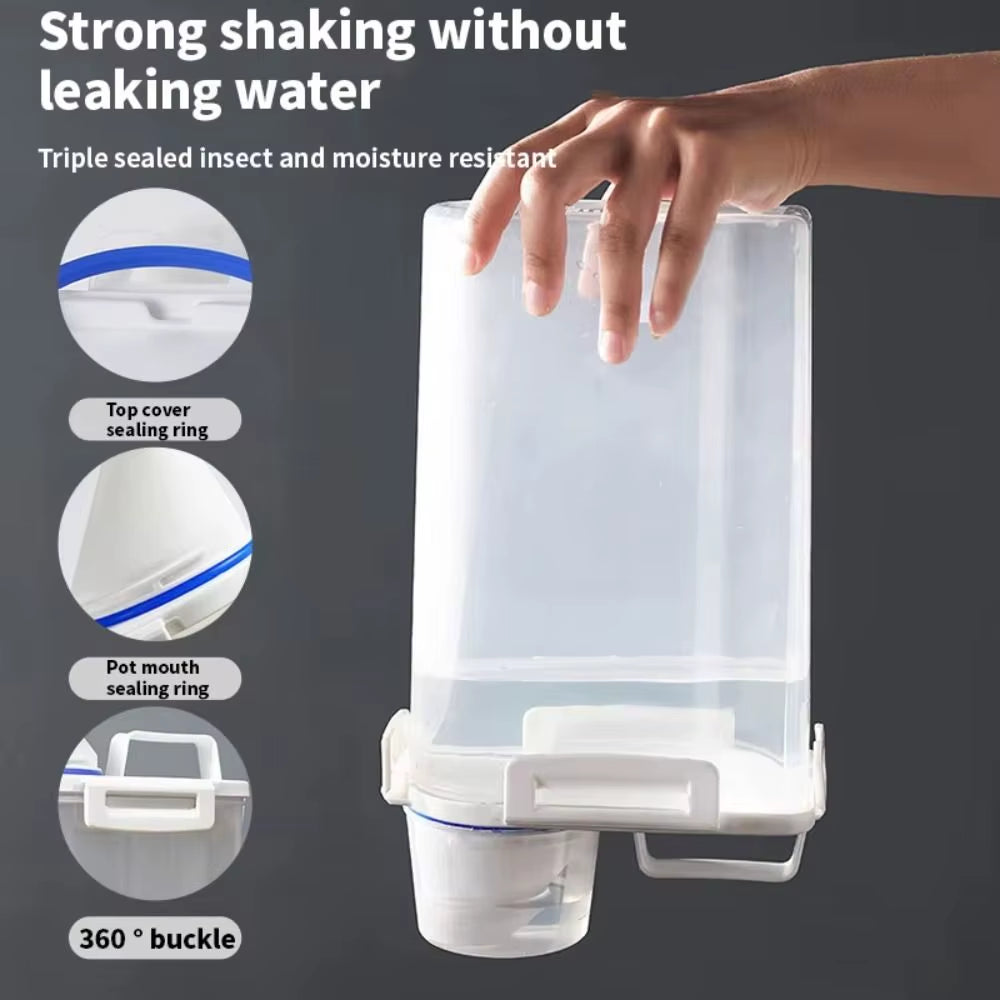 Transparent Laundry Detergent Dispenser Bottle Sealed Multipurpose Laundry Powder Storage Box with Measuring Cup