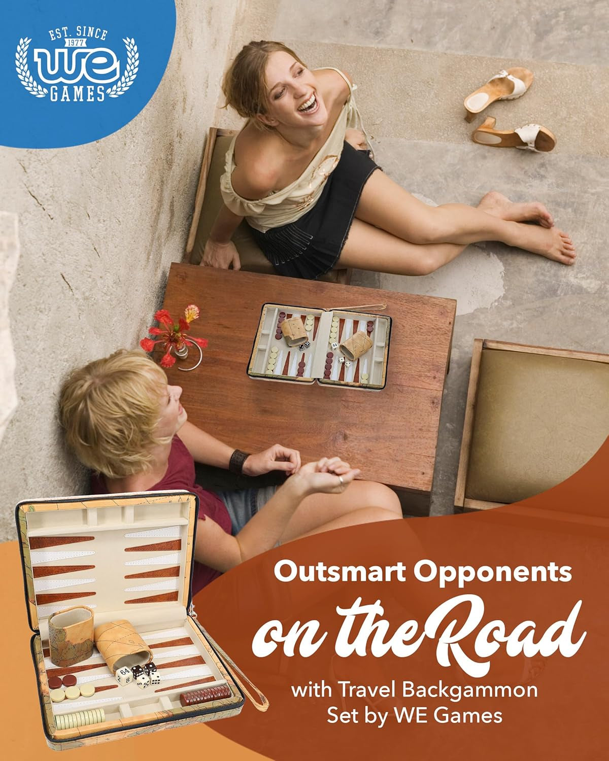 Magnetic Map Style Backgammon Board and Carrying Strap - Board Games for Adults, Travel Games, Travel Backgammon Sets for Adults