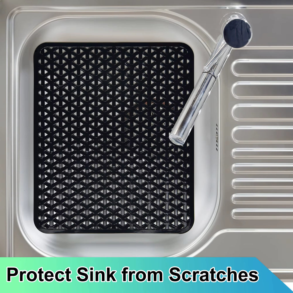 2 Pack Kitchen Sink Mat for Stainless Steel Sink PVC Eco-Friendly for Bottom of Kitchen Sink Dishes and Glassware Fast Draining
