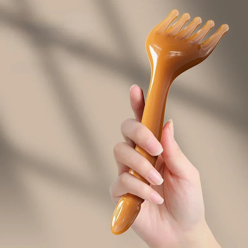 Resin 5-Claw Head Massager for Body Head Massager Scalp Gua Sha for Body Neck Leg Massage Scraping Stick Lymphatic Massage Tools