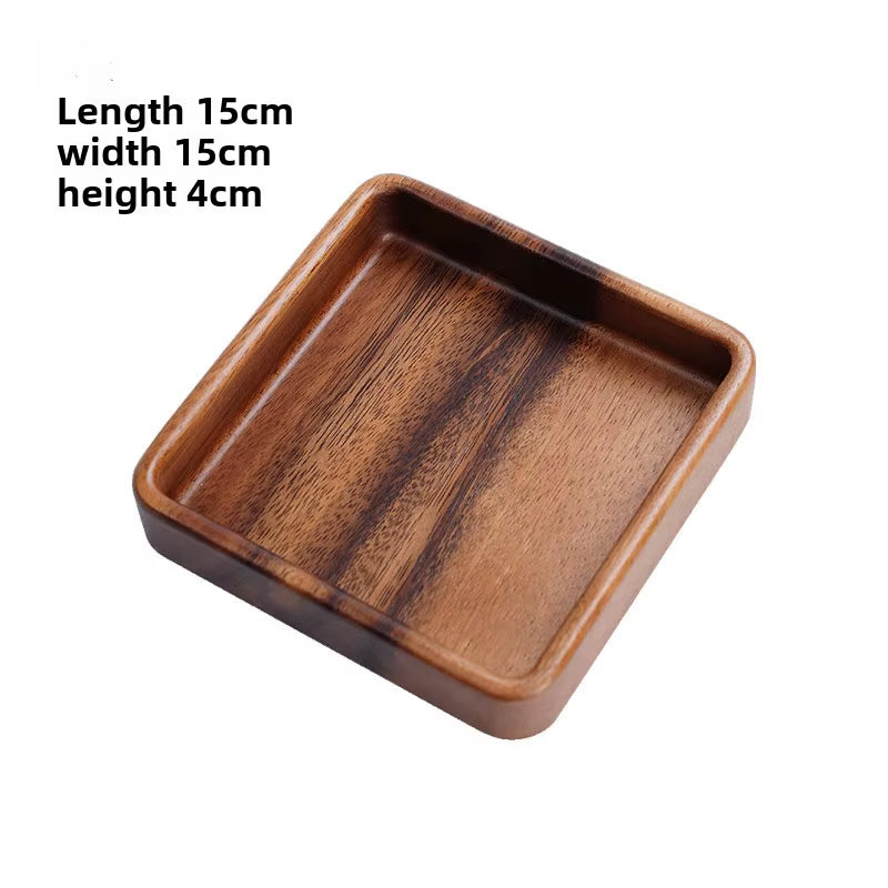 Natural Wooden Fruit Tray with Serving Plate for Kitchen Room Dining Table - Black Walnut Snack Bowl for Nuts Candy Dessert