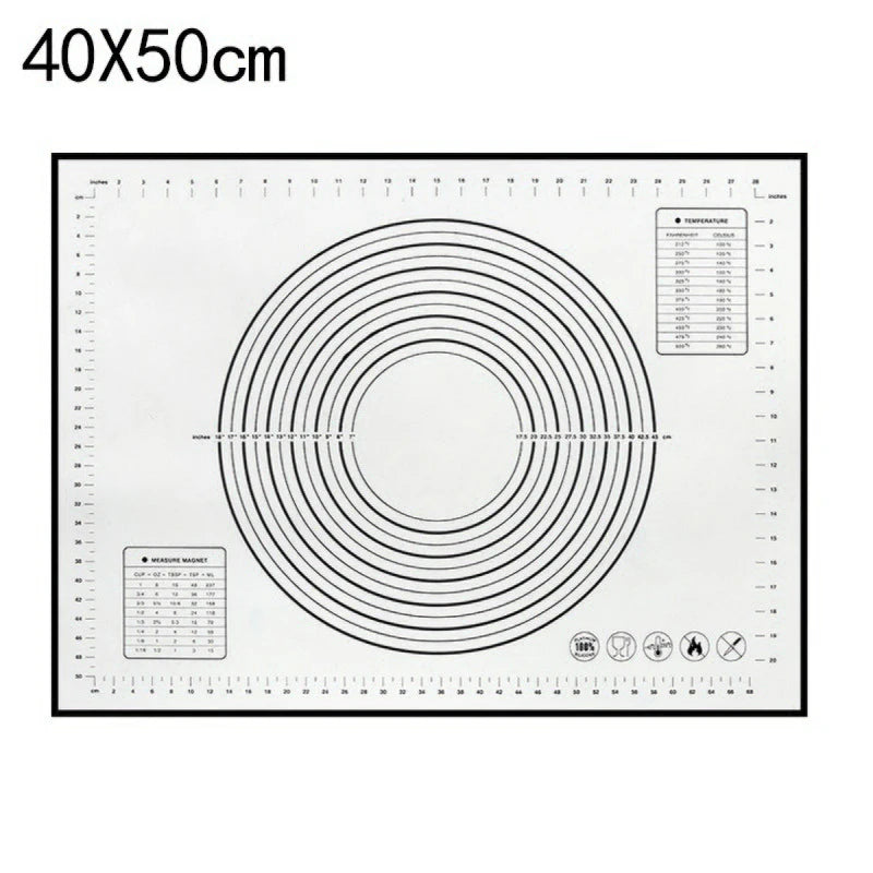 Large Size Silicone Kneading Pad Non-Stick Surface Rolling Dough Mat with Scale Kitchen Cooking Pastry Sheet Oven Liner Bakeware