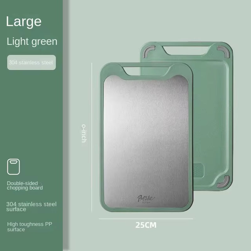 304 Stainless Steel Cutting Board Double-Sided Chopping Board Kitchen Fruit Cutting Board Kitchen Rolling Chopping Board