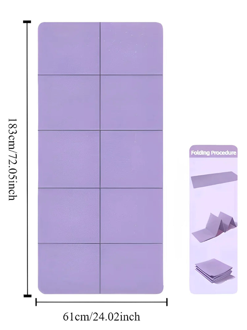 Foldable Yoga Mat Mute Eco Friendly Folding Travel Fitness Exercise Double Sided Non-Slip for Pilates & Floor Workouts Dance