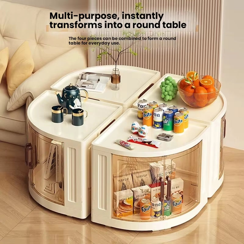 Plastic Double-Door Foldable and Mobile Triangular Storage Cabinet, Snack, Toy, Home Corner Storage Corner Cabinet