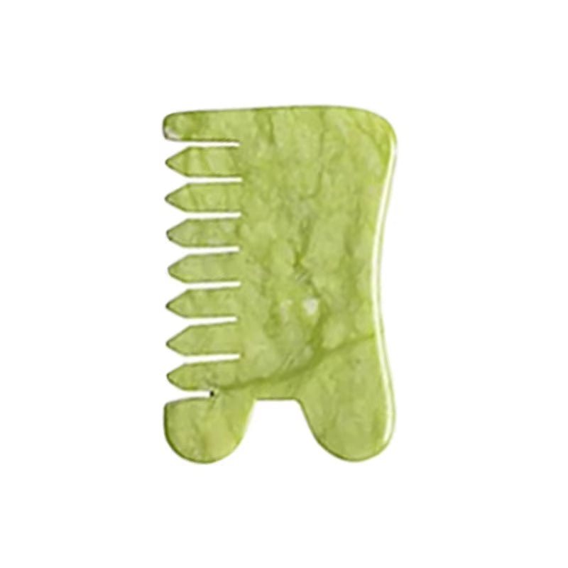 Nature Jade Massage Comb Gua Sha Board Spa Acupuncture Head Care Massager Green Jade Comb Head Massager Beauty Tools