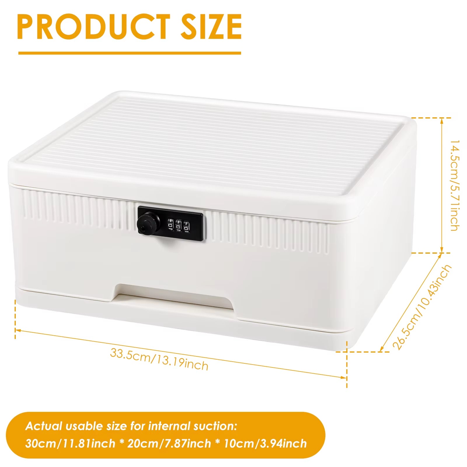 1/2-Layer Safe Box with Digital Password Lock Large Capacity Jewelry Organizer Box for Valuables​ Privacy Security Protection