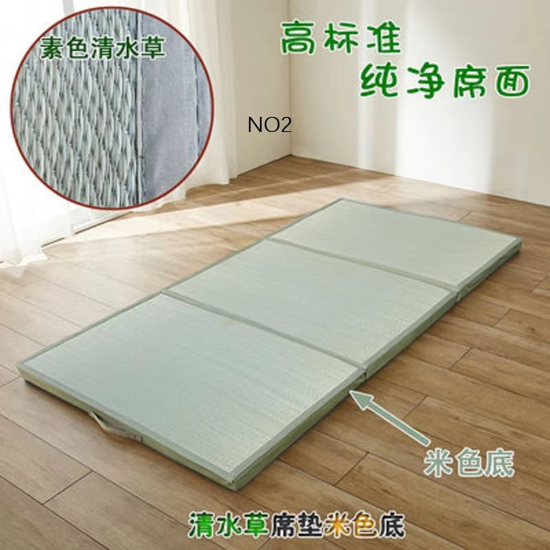 Folding Japanesecomfortable Tatami Mattress Mat Rectangle Large Foldable Floor Straw Mat for Sleeping Tatami Mat Flooring
