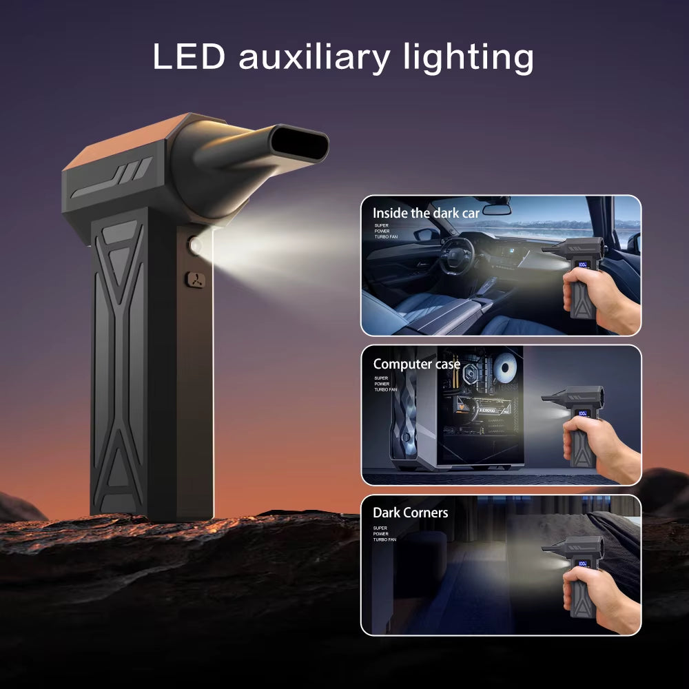 P70 High-Speed Violent Turbo Fan 4000Mah 110000RPM Handheld Portable Blower Vacuum Cleaner Dust-Off Device 4 Speed for Car Home