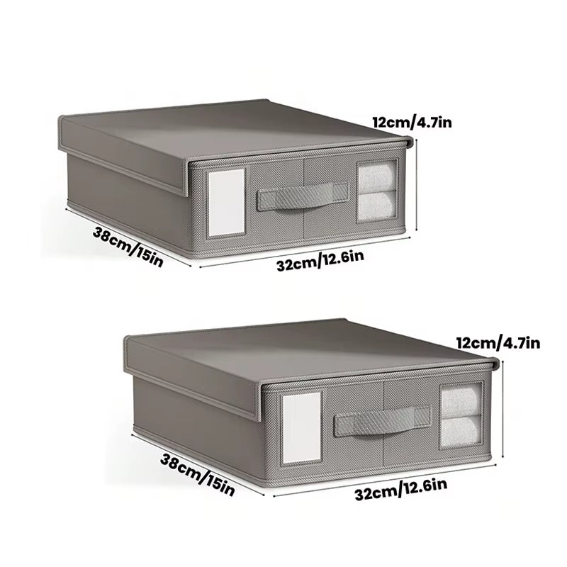 1/2 Pcs Bed Sheet Storage Box with Visible Window and Handle Large Capacity Zipper Sheet Organizer for All Sheet Sizes Foldable