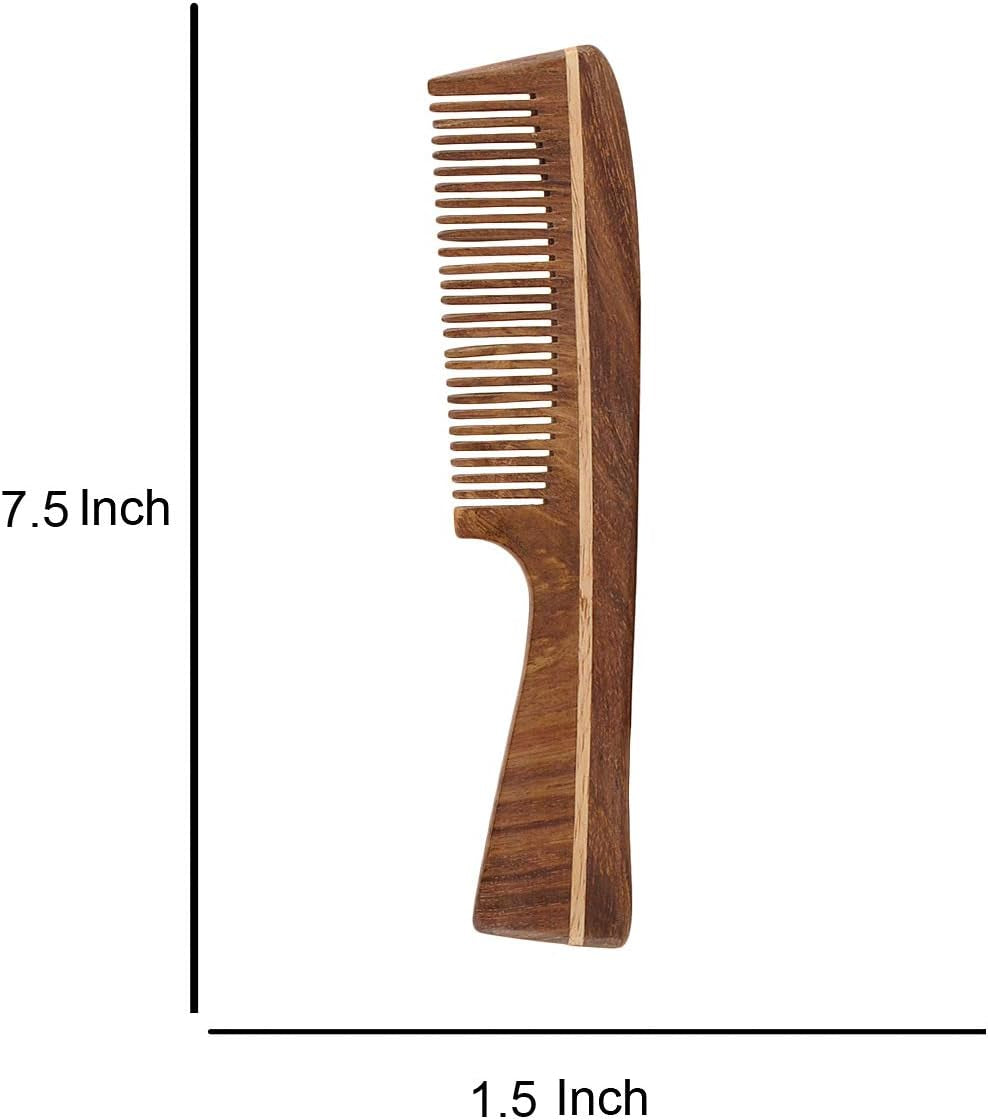 2Activelife- anti Dandruff,Non -Satatic and Eco-Friendly Great for Scalp and Hair Health-7 Inch Fine Toothed Handmade Natural Sheesham Wood Comb