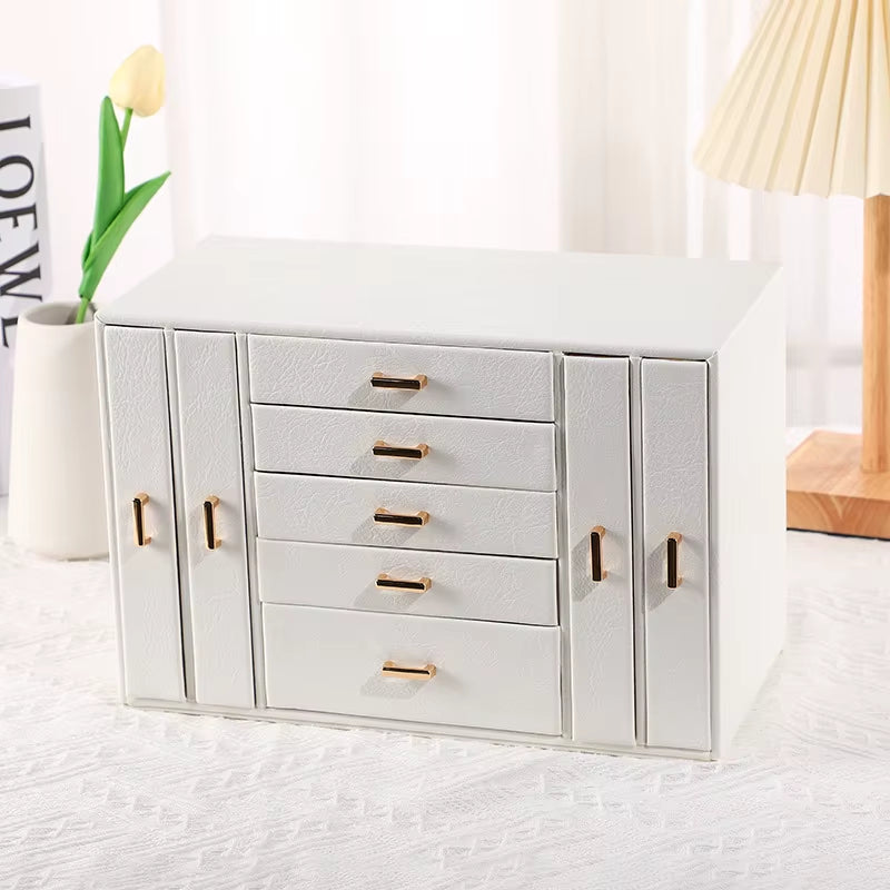 Jewelry Box Jewelry Organizer 6 Tier Jewelery Case Storage with Lock Mirror Jewelry Chest Large Jewellery Organizer for Earrings