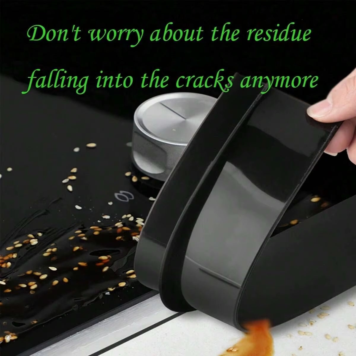 Silicone Gap Strip, Kitchen Gas Stove Sealing Strip, Kitchen Anti-Oil Anti-Stain Strip, Silicone Seal Insert Strip