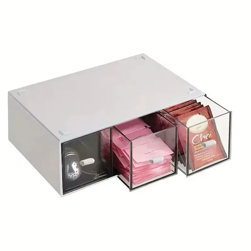1Pc Desktop Storage Box Stackable Transparent Drawer Cosmetic Storage Box Office Stationery Sundries Basket Countertop Organizer